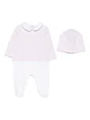 Balmain Geometric-print Babygrow Set In Gray