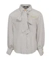 Balmain Geometric-print Crepe Shirt In White