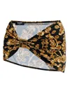 Balmain Grape Print Asymmetrical Sarong In Black