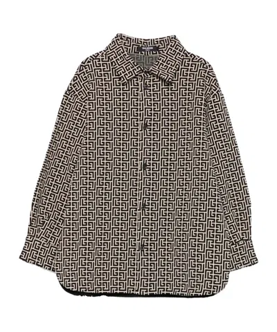 Balmain Kids' Geometric-print Shirt In Multi