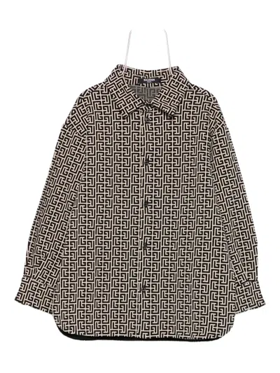 Balmain Kids' Geometric-print Shirt In Multi