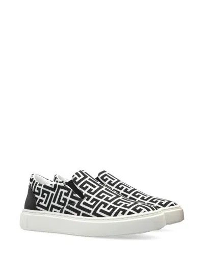 Balmain Kids' Geometric-print Sneakers In Multi