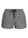 Balmain Geometric-print Swim Shorts In Black