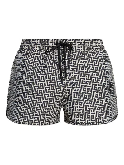 BALMAIN GEOMETRIC-PRINT SWIM SHORTS