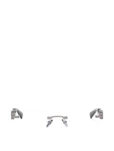 Balmain Geometric-frame Rimless Glasses In Black