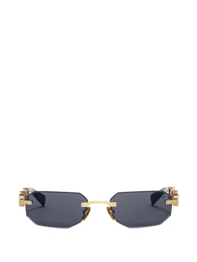 Balmain Geometric-frame Rimless Sunglasses In Blue
