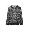 Balmain Geometric-patterned Cotton Sweatshirt In Black
