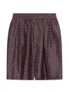 Balmain Geometric-patternsilk Shorts In Red