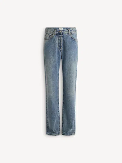 Balmain Gerade Geschnittene Jeans Aus Verwaschenem Denim In Blue
