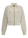 Balmain Batwing Zipped Tweed Bomber Jacket Clothing In Neutral