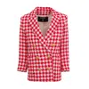 Balmain Gingham-check Blazer In Pink