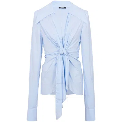 Balmain Gingham-check Pattern Cotton Shirt In Blue