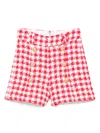 Balmain Gingham-check Shorts In 白色