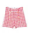 Balmain Gingham-check Shorts In Pink