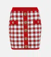 Balmain Vichy Buttoned Mini Skirt In Multicoloured