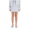 Balmain Gingham-pattern A-line Miniskirt