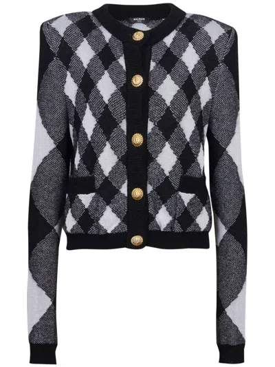 Viblair Cardigan Black Detail White main image 0
