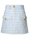 BALMAIN GINGHAM TWEED A-LINE SKIRT