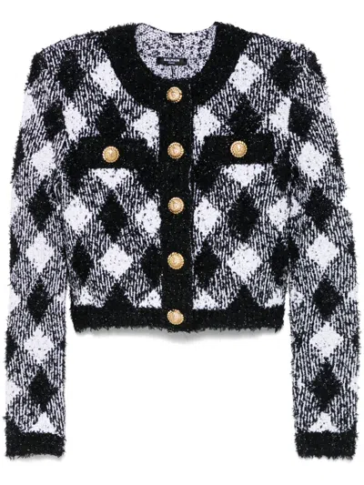 BALMAIN GINGHAM TWEED JACKET