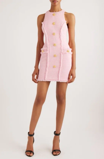 BALMAIN GINGHAM TWEED MINIDRESS