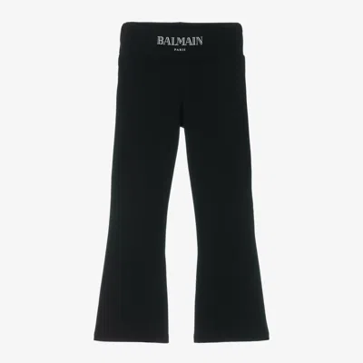 Balmain Kids' Girls Black Flared Leggings