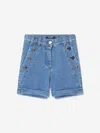 BALMAIN GIRLS DENIM SHORTS