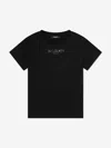 Balmain Girls Diamante Logo T-shirt In Black