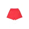 Balmain Button-embossed Cotton Shorts In Red