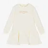 Balmain Embroidered-logo Cotton Sweatshirt Dress In Ivory