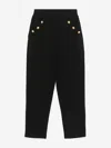 Balmain Girls Logo Button Joggers In Black