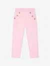 Balmain Girls Logo Button Joggers In Pink