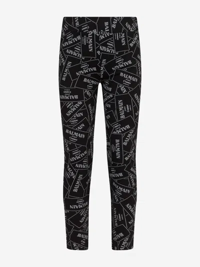 Balmain Babies'  Girls Logo Print Leggings In Black