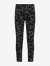 Balmain Girls Logo Print Leggings In Black