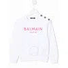 Balmain Girls Logo-print Sweatshirt In White
