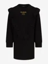 Balmain Girls Logo Sweater Dress In Black