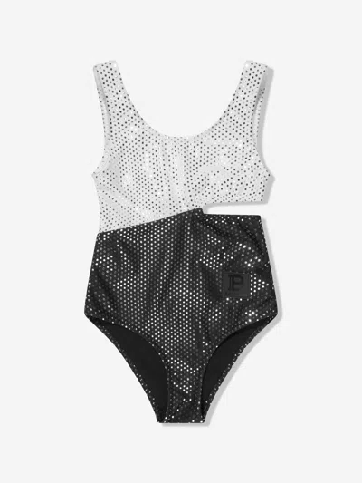 BALMAIN GIRLS LOGO SWIMSUIT