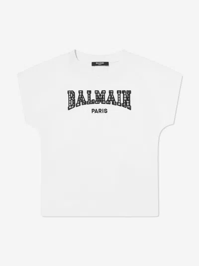 Balmain Babies'  Girls Logo T-shirt In White