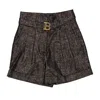 Balmain Teen Metallic High-waisted Shorts In Silver Tone