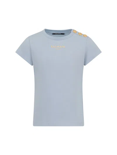 Balmain Girls' Mini Logo T-shirt In Blue