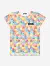 Balmain Girls Monogram Jersey Dress In Multicoloured