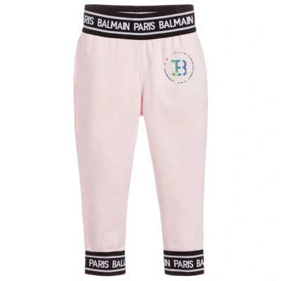 Balmain Kids' Girls Pink Cotton Joggers