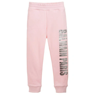 Balmain Babies' Girls Pink Cotton Logo Joggers