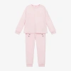 BALMAIN GIRLS PINK EMBROIDERED COTTON TRACKSUIT