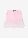 Balmain Girls Pleated Hem Skirt In Pink