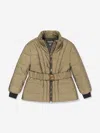 Balmain Kids Quilted Belted Metallic Shell Jacket (12-14 Years) In Gold