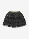Balmain Tiered Tulle Skirt In Black
