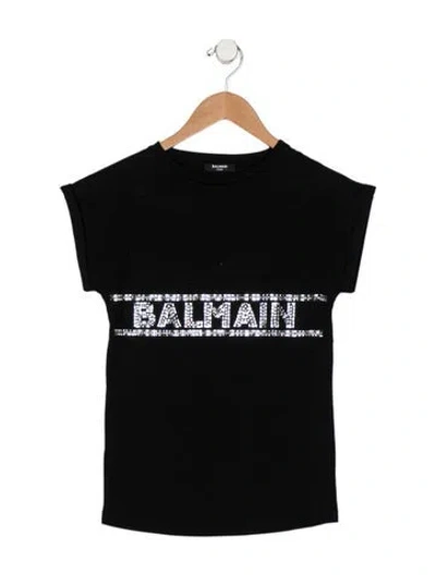 Pre-owned Balmain Babies'  Girls Short Sleeve Dress In Black