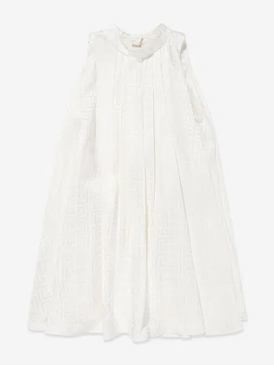 Balmain Babies'  Girls Sleeveless Monogram Dress In Ivory