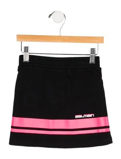 Pre-owned Balmain Kids' Girls Solid Skirt In Black