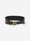 Balmain Girls Varnished Leather Belt In Black